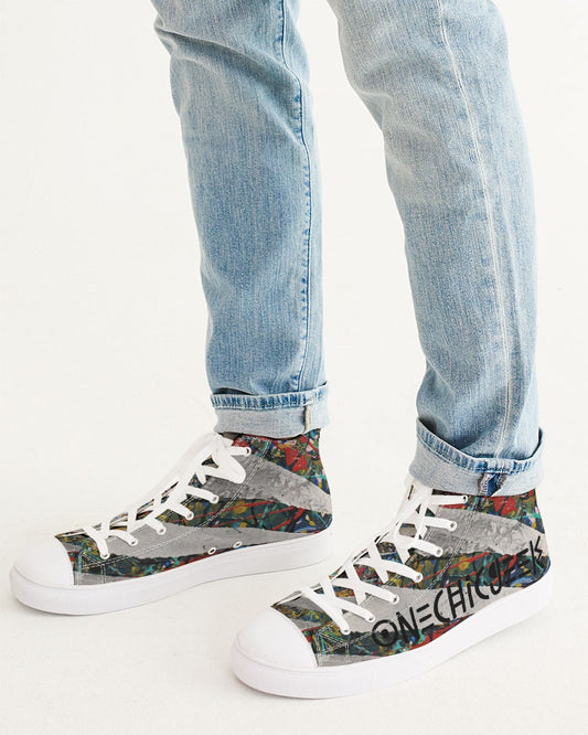Trees in Wind Men's Hightop Canvas Shoe